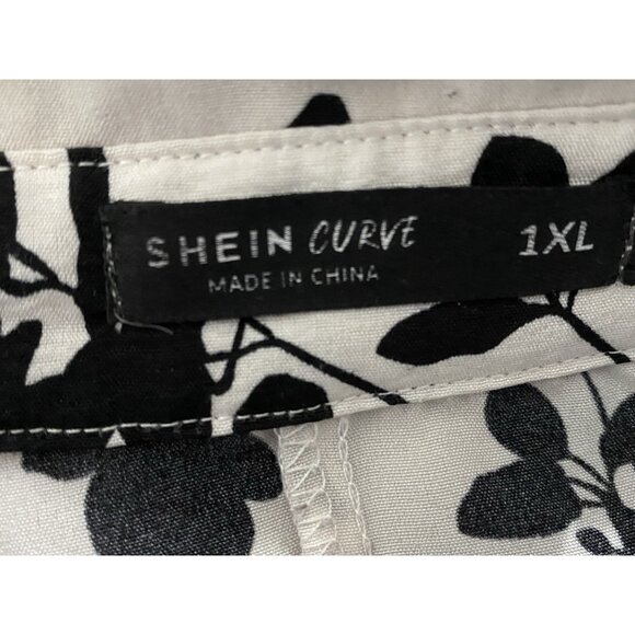 Shein Curve Womens 1XL Blouse Tunic 1/4 Button Collared - Picture 4 of 10